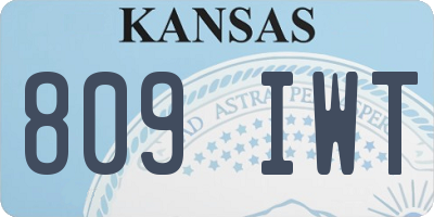KS license plate 809IWT