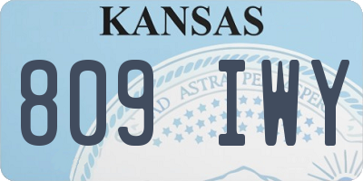 KS license plate 809IWY