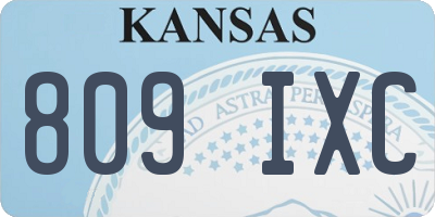 KS license plate 809IXC