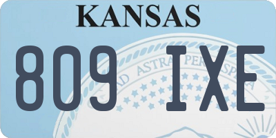 KS license plate 809IXE