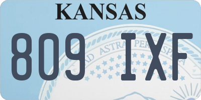KS license plate 809IXF