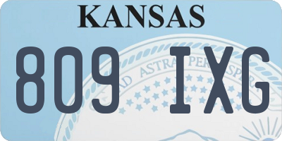 KS license plate 809IXG
