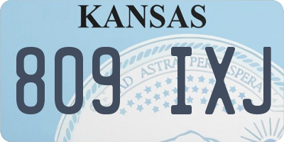 KS license plate 809IXJ