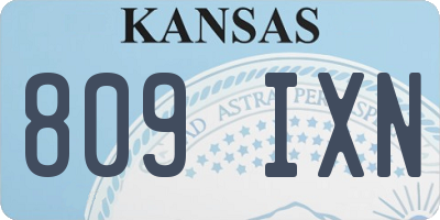 KS license plate 809IXN