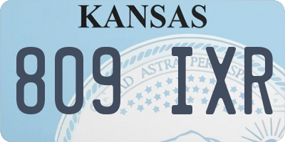 KS license plate 809IXR