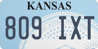 KS license plate 809IXT