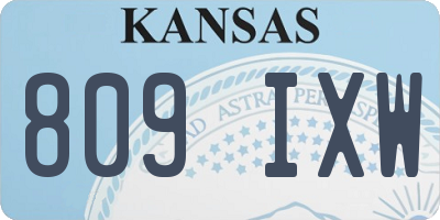 KS license plate 809IXW