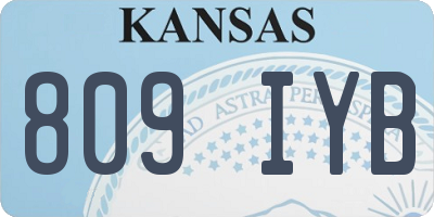 KS license plate 809IYB