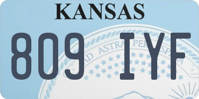 KS license plate 809IYF