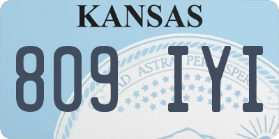 KS license plate 809IYI