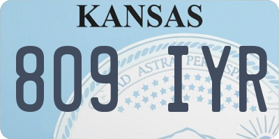KS license plate 809IYR