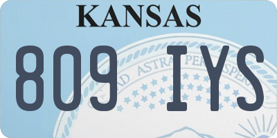 KS license plate 809IYS