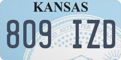 KS license plate 809IZD