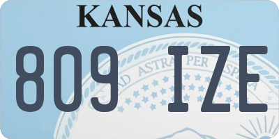 KS license plate 809IZE
