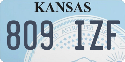KS license plate 809IZF
