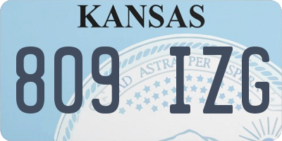 KS license plate 809IZG