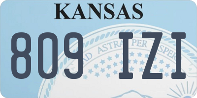 KS license plate 809IZI