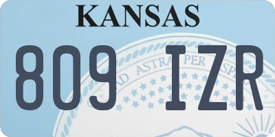 KS license plate 809IZR