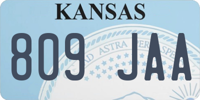 KS license plate 809JAA