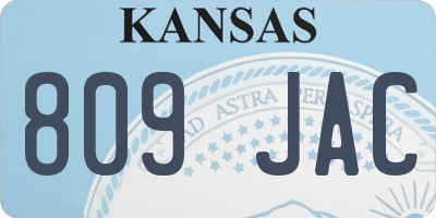 KS license plate 809JAC