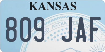 KS license plate 809JAF