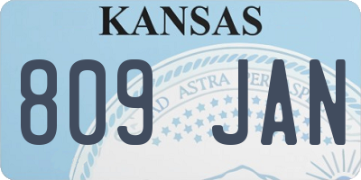 KS license plate 809JAN