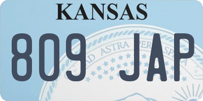 KS license plate 809JAP