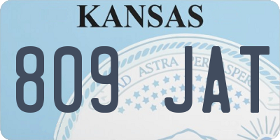 KS license plate 809JAT
