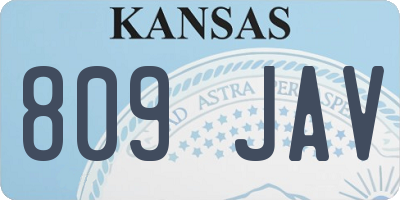 KS license plate 809JAV