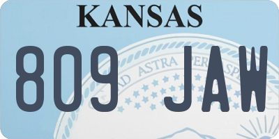 KS license plate 809JAW