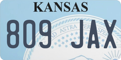 KS license plate 809JAX