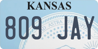 KS license plate 809JAY
