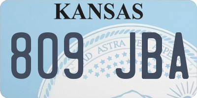 KS license plate 809JBA