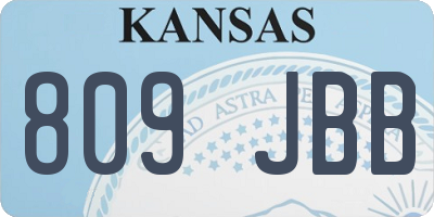 KS license plate 809JBB