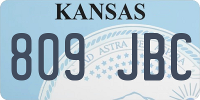 KS license plate 809JBC