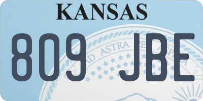 KS license plate 809JBE