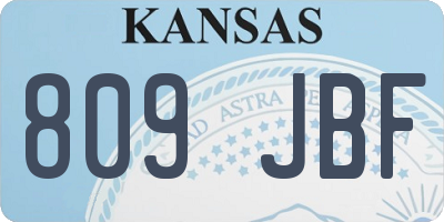 KS license plate 809JBF