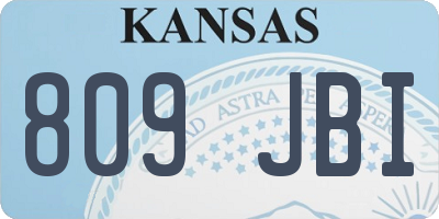 KS license plate 809JBI