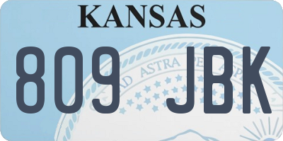 KS license plate 809JBK