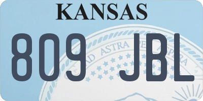 KS license plate 809JBL