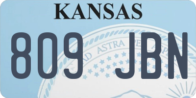 KS license plate 809JBN