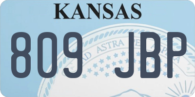 KS license plate 809JBP