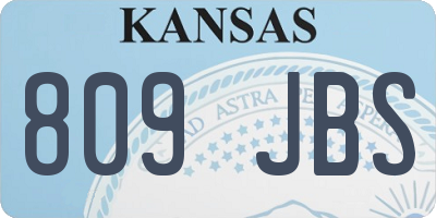 KS license plate 809JBS