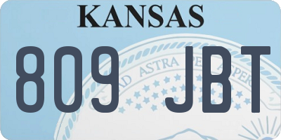 KS license plate 809JBT