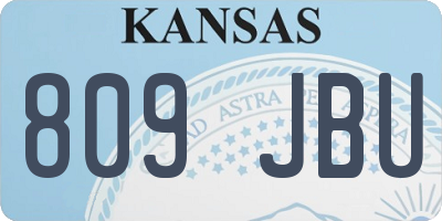 KS license plate 809JBU