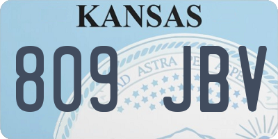 KS license plate 809JBV