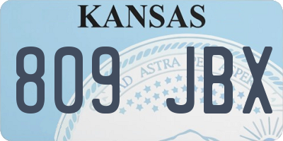 KS license plate 809JBX