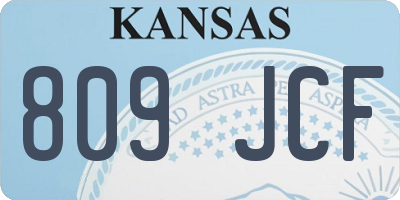 KS license plate 809JCF