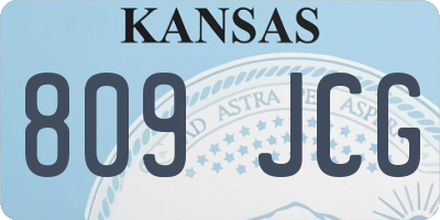 KS license plate 809JCG