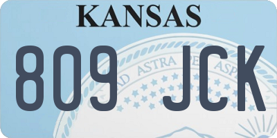 KS license plate 809JCK